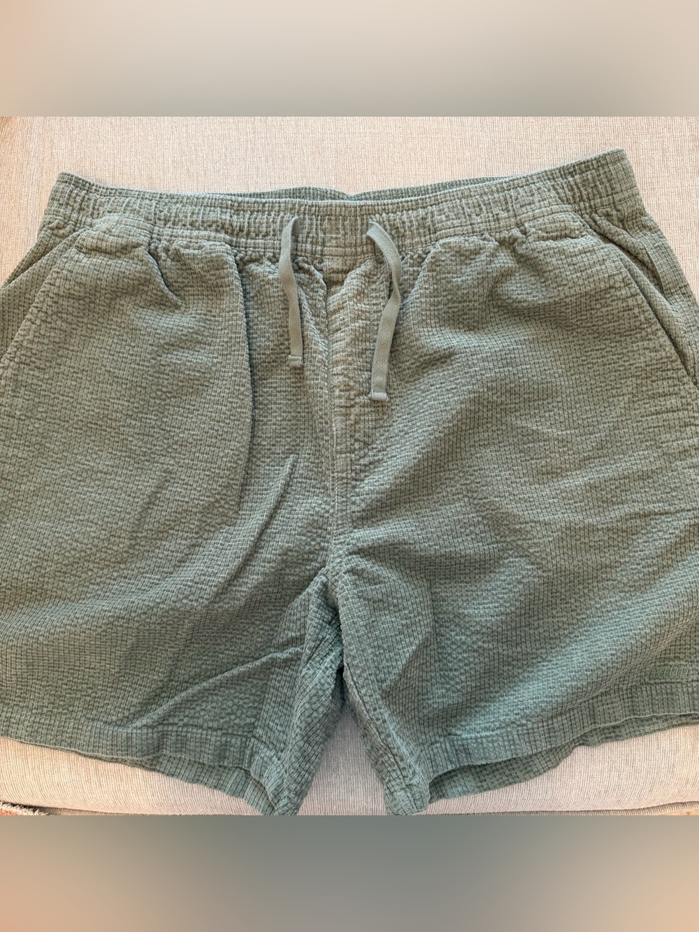 Katin Olive Green Waffle Knit Drawstring Shorts